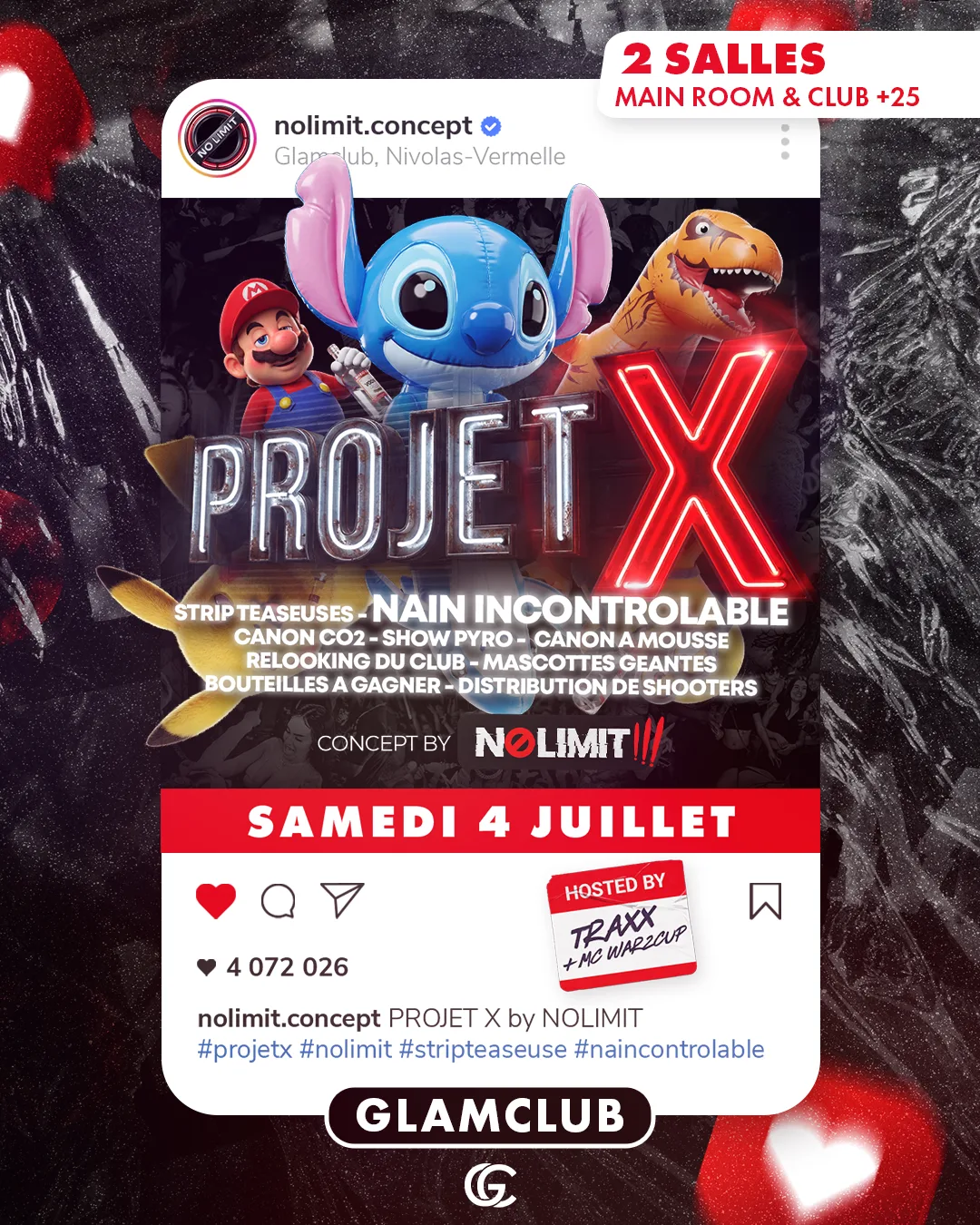 Affiche de la soirée 𝗣𝗥𝗢𝗝𝗘𝗧 𝗫 🚨